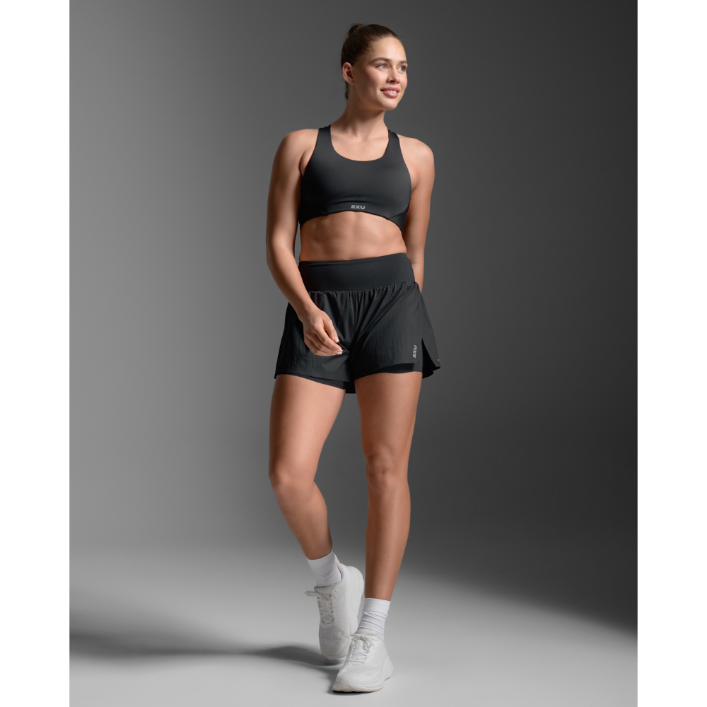 Aero Hi-Rise 2-In-1 3 Inch Shorts Black/Silver Reflective