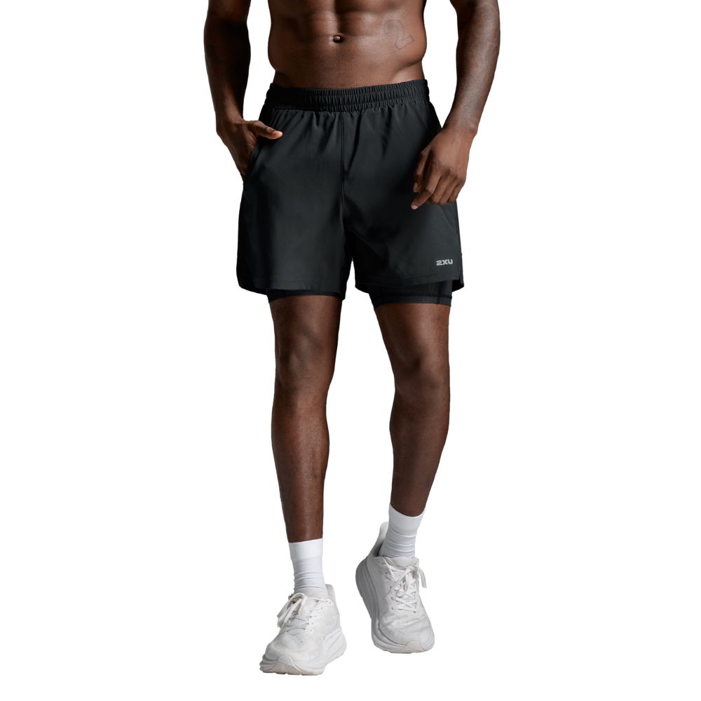 Aero Mesh 2-In-1 5 Inch Shorts Black/Silver Reflective