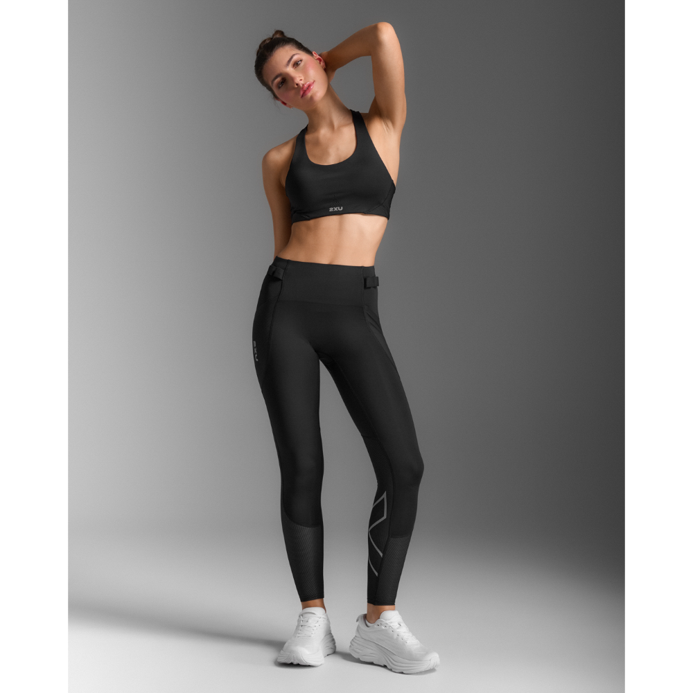 Aero Mesh Medium Impact Bra Black/Silver Reflective