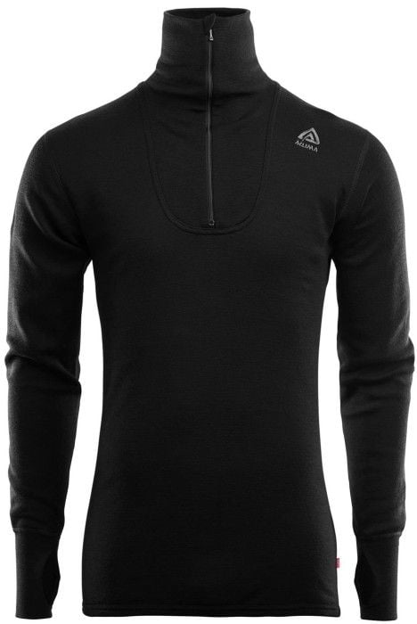DoubleWool Polo Shirt Zip Man Jet Black/Marengo