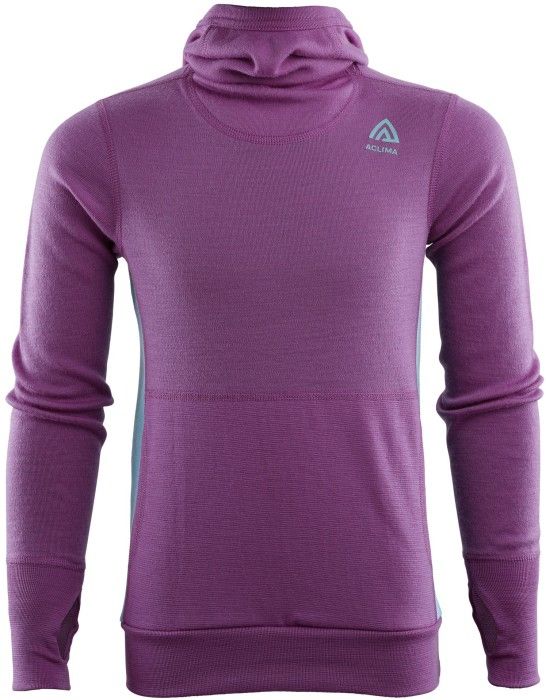 Kids WarmWool Hood Sweater Sunset Purple / Reef Waters