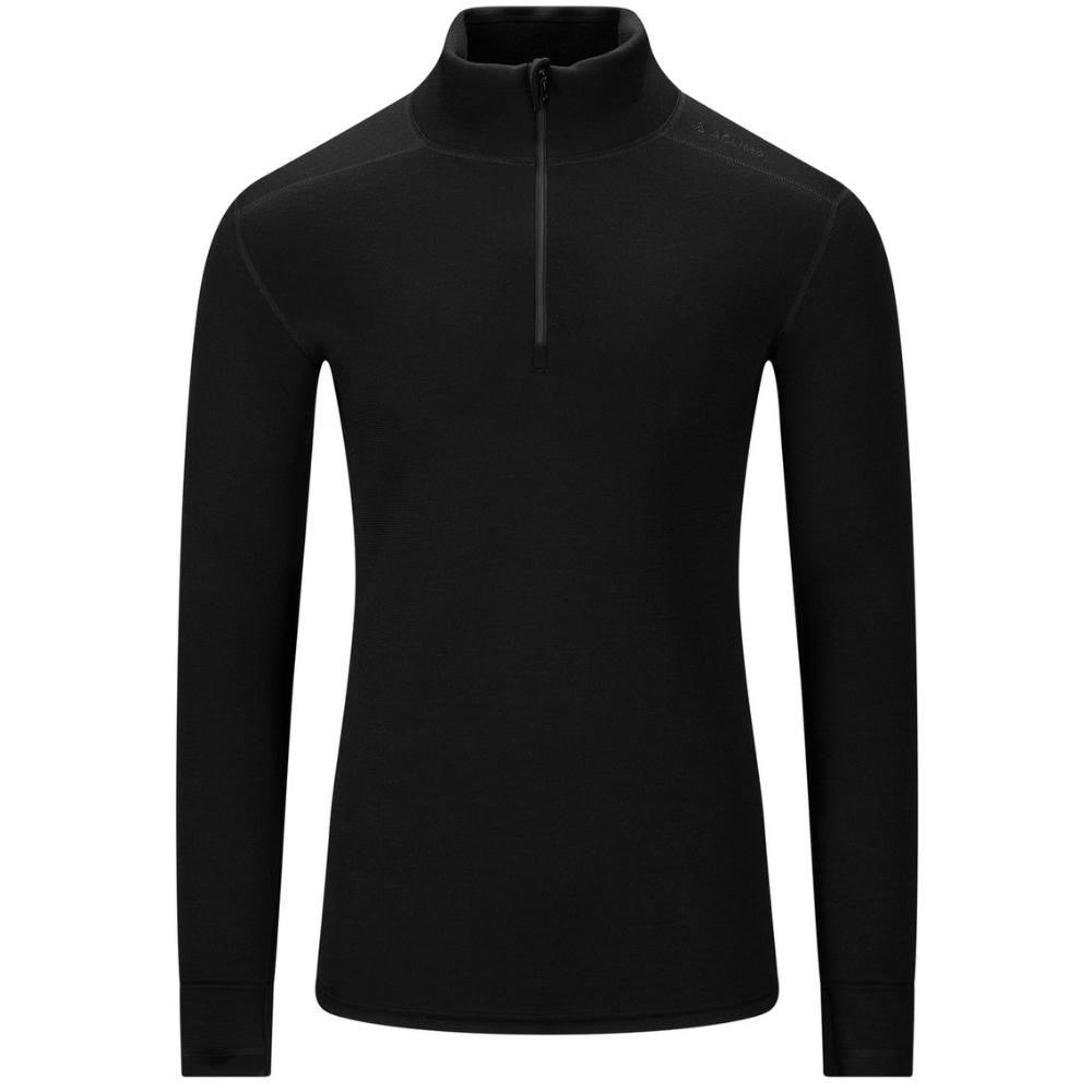 M's Fleecewool V2 Polo W/ Zip Jet Black