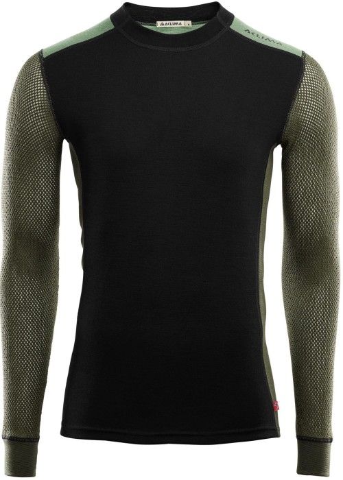 M's WoolNet Hybrid Crewneck Jet Black/Olive Night/Dill