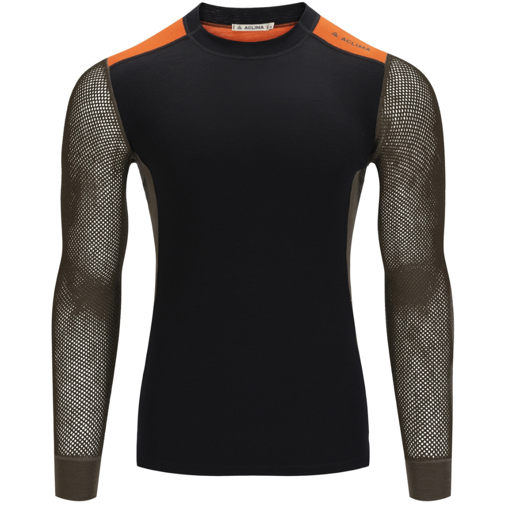 M's Woolnet Hybrid Crewneck Jet Black/Tarmac/Gold Flame