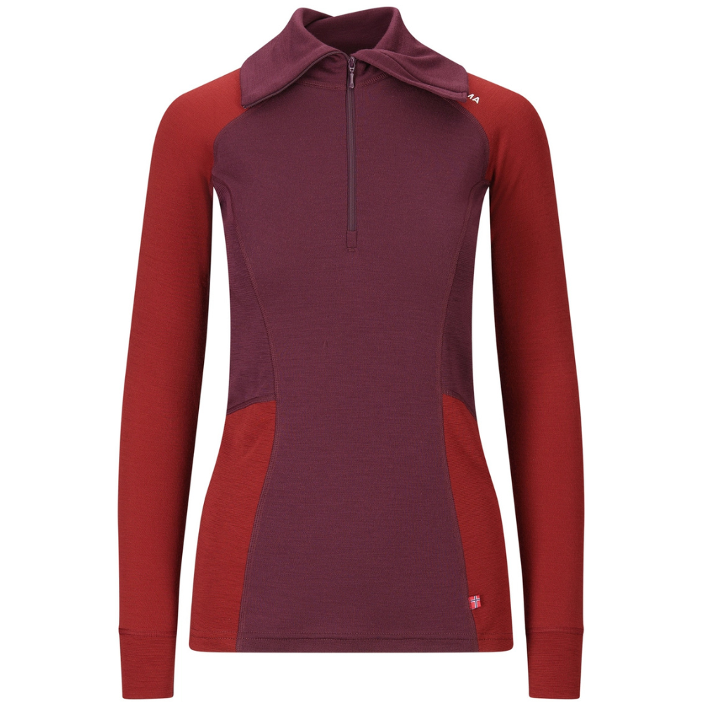 W's Warmwool Polo Fig/Red Dahlia
