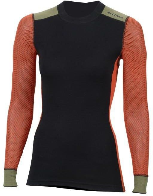 W's WoolNet Hybrid Crewneck Jet Black/Poinciana/Capulet Olive