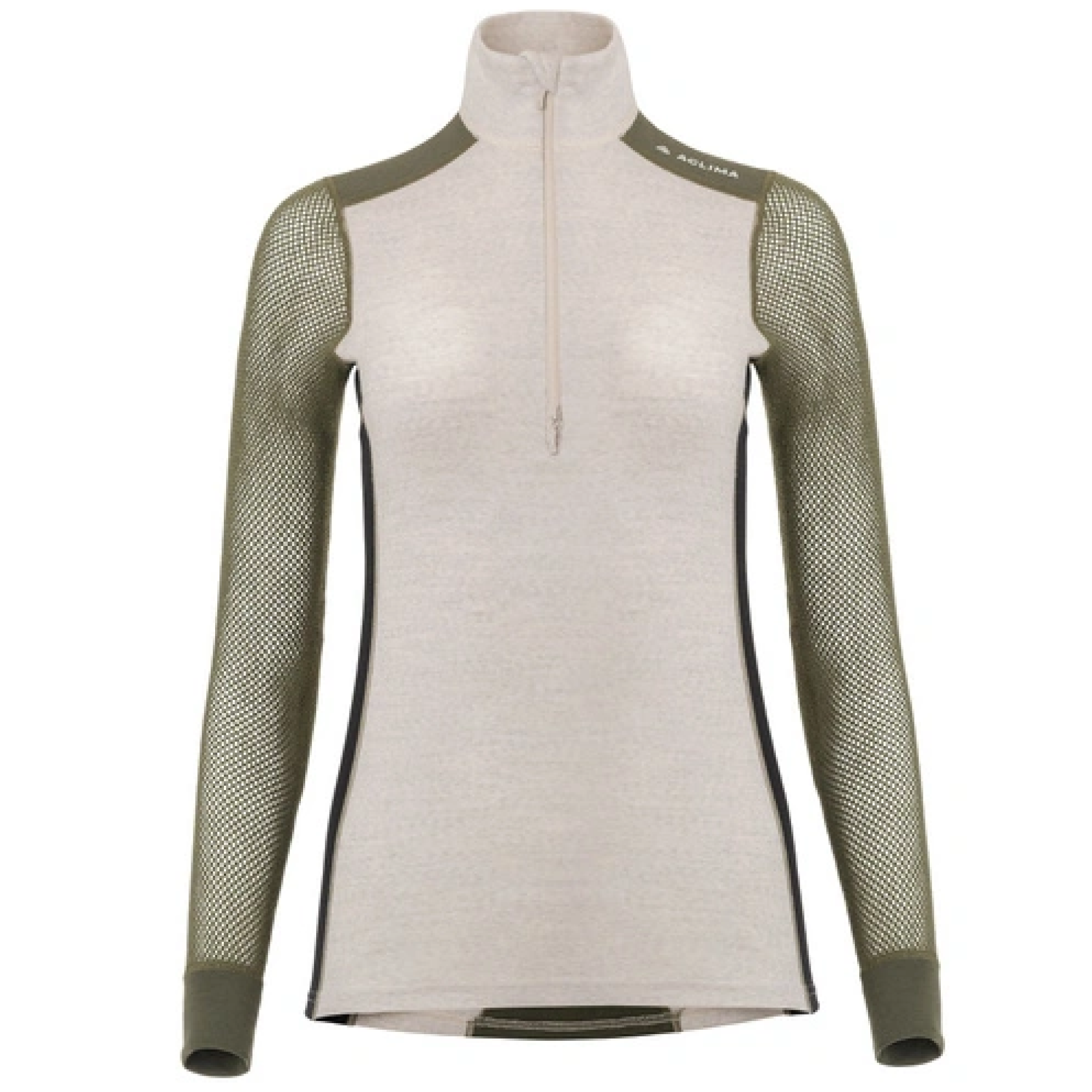 W's Woolnet Hybrid Mockneck Beige Melange/Tarmac/Jet Black