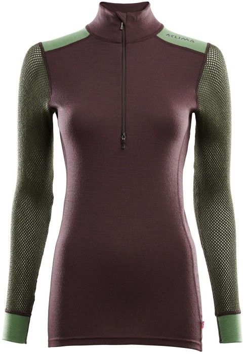 W's WoolNet Hybrid Mockneck Fudge/Dill/Olive Night