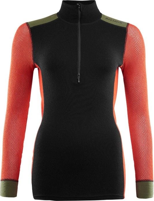 W's WoolNet Hybrid Mockneck Jet Black/Poinciana/Capulet Olive