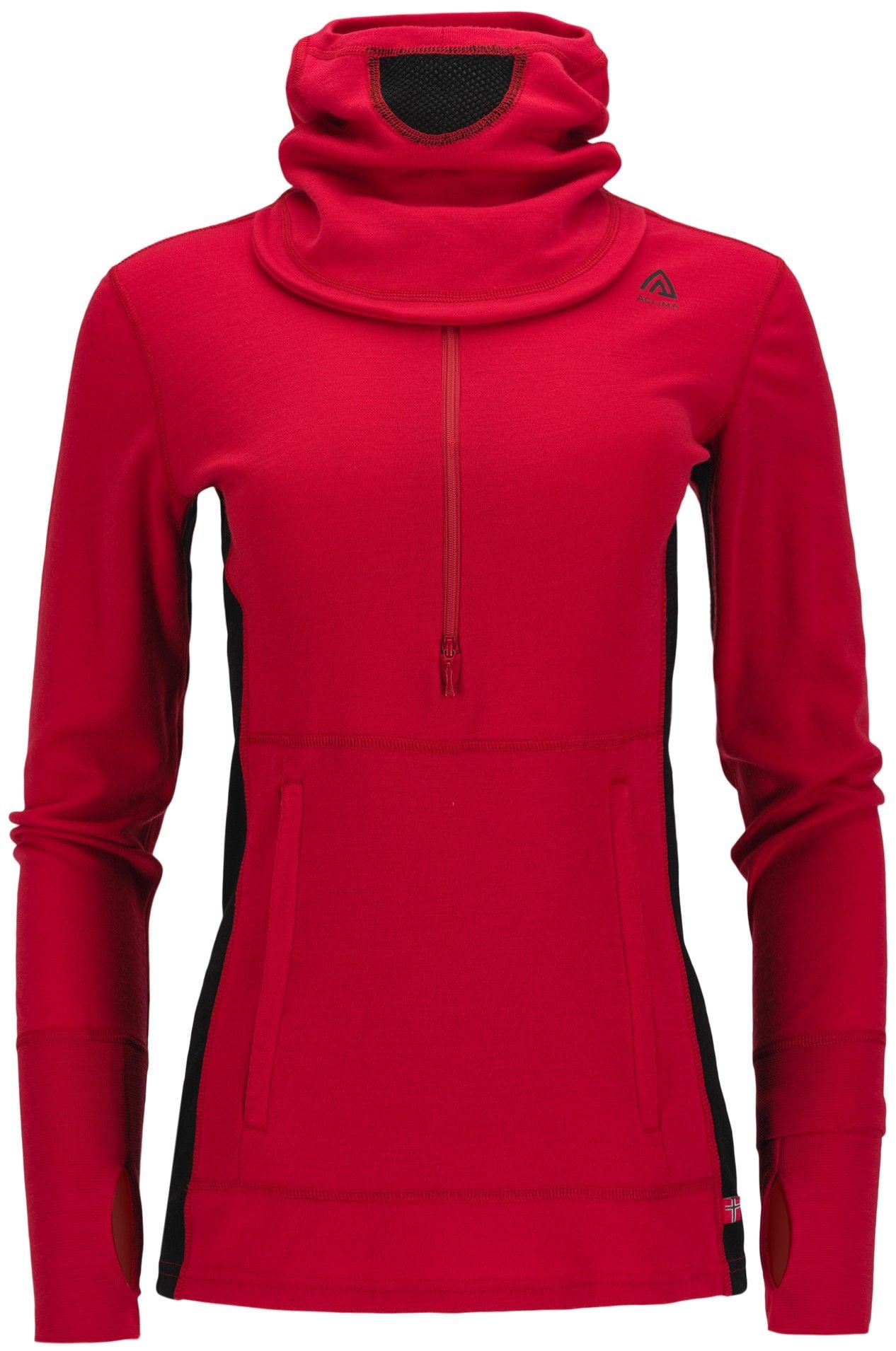 WarmWool Hoodsweater w/Zip W's Jester Red/Jet Black