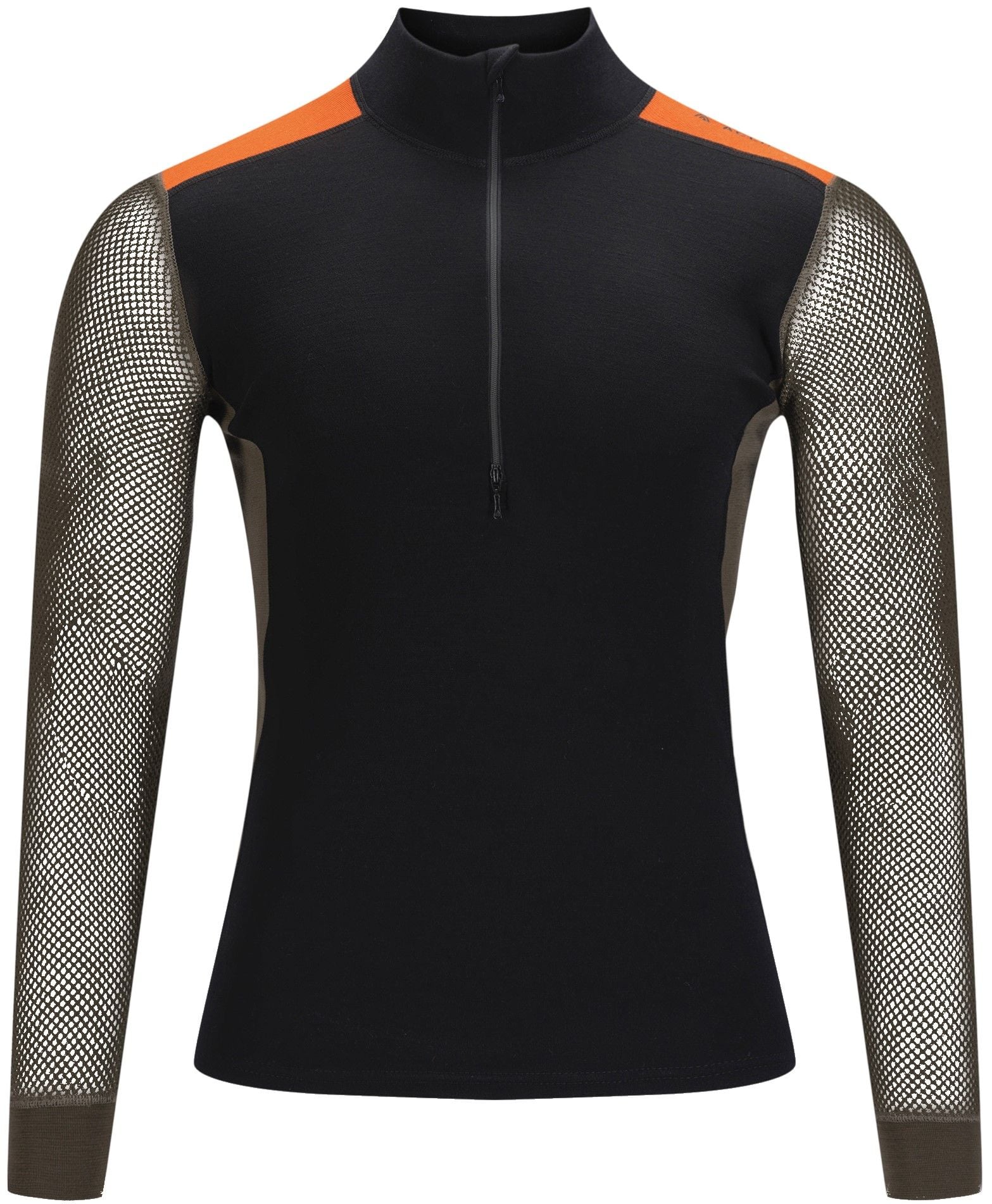WoolNet Hybrid Mockneck M's Jet Black/Tarmac/Gold Flame