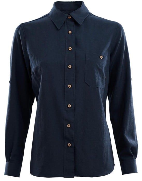 Woven Wool Shirt Navy Blazer