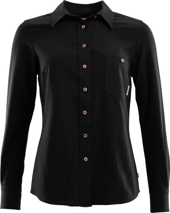 Woven Wool Shirt Woman Jet Black