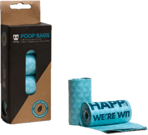 Poop Bags Blue 15 Bags x 4 Rolls