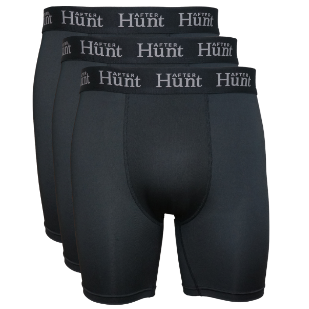 Mens Boxer Underwear Long 2-pack Black