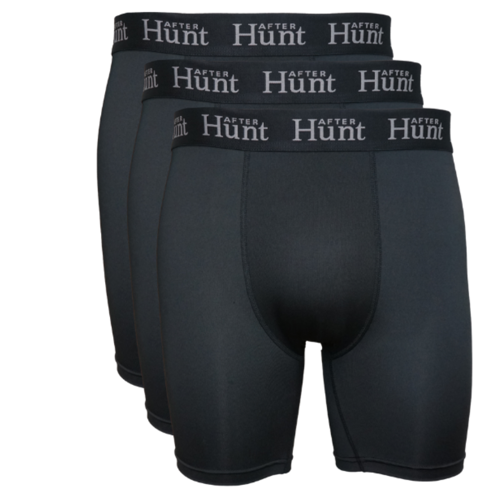 Mens Boxer Underwear Long 3-pack Black