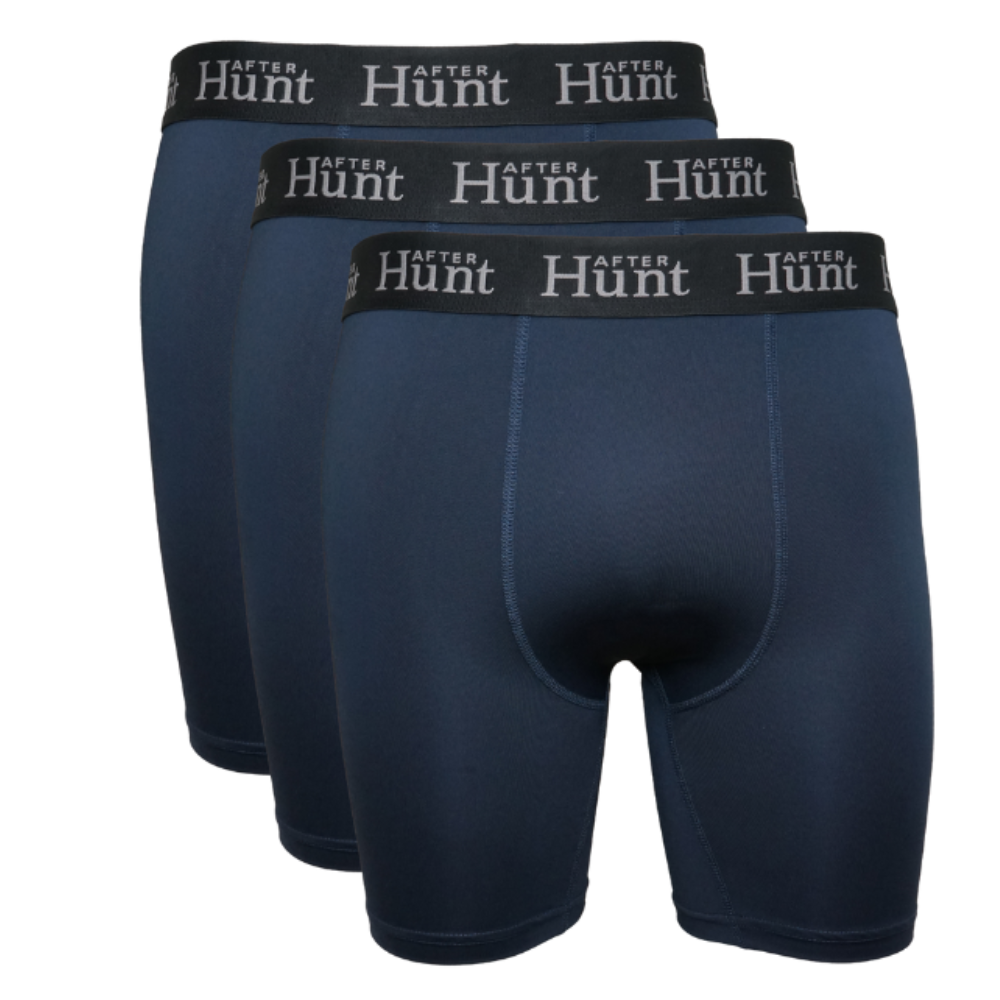 Mens Boxer Underwear Long 3-pack Dark Blue