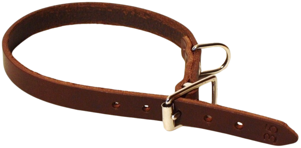 Halsband Läder Mörkbrun 18 mm x 40 cm