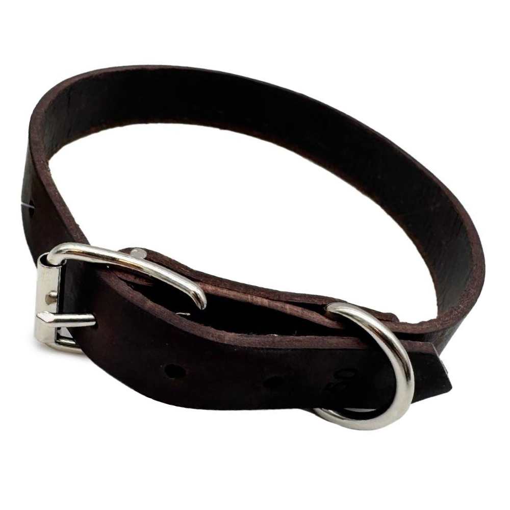 Halsband Läder Mörkbrun 18 mm x 45 cm