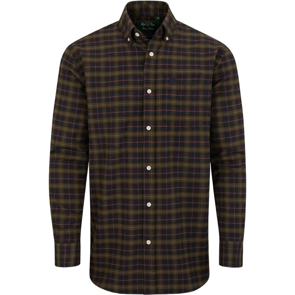 Ilkley Flannel Bd Shirt Olive/Brown