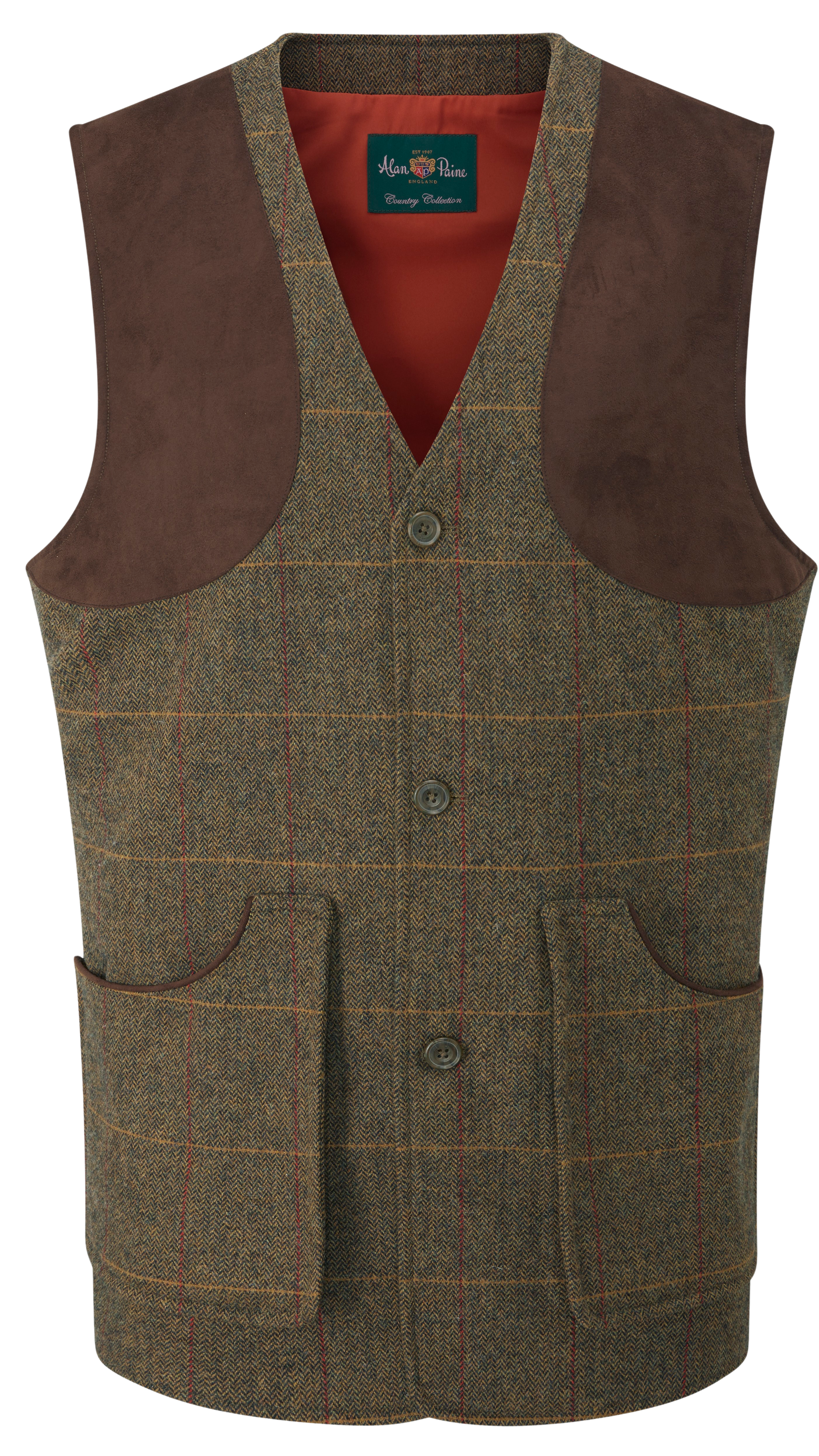 M's Combrook Tweed Shooting Waistcoat Teak