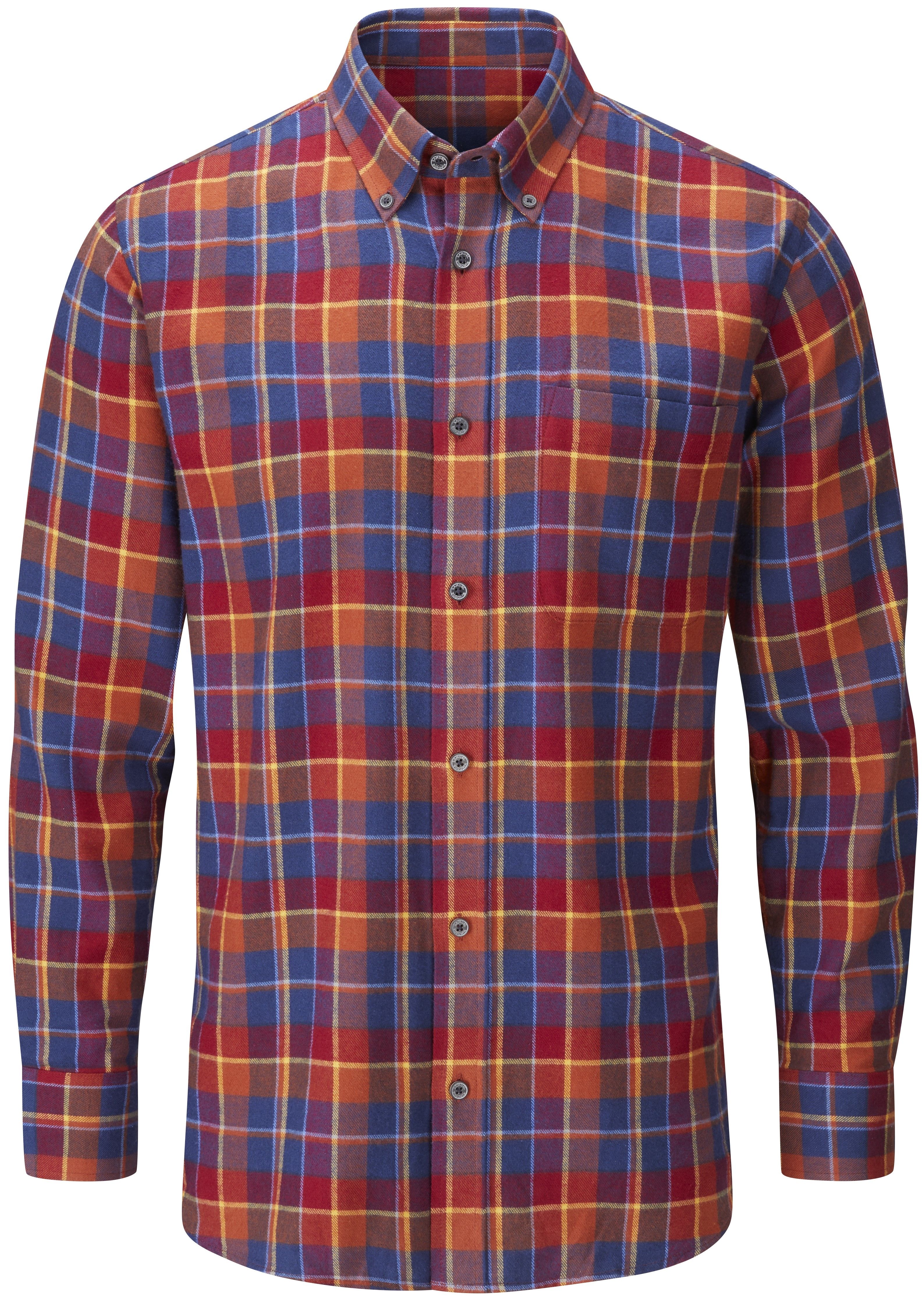 M's Ilkley Flannel Button Down Collar Shirt Red Check