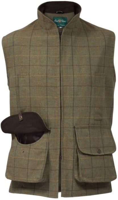 M's Rutland Tweed Waistcoat Dark Moss