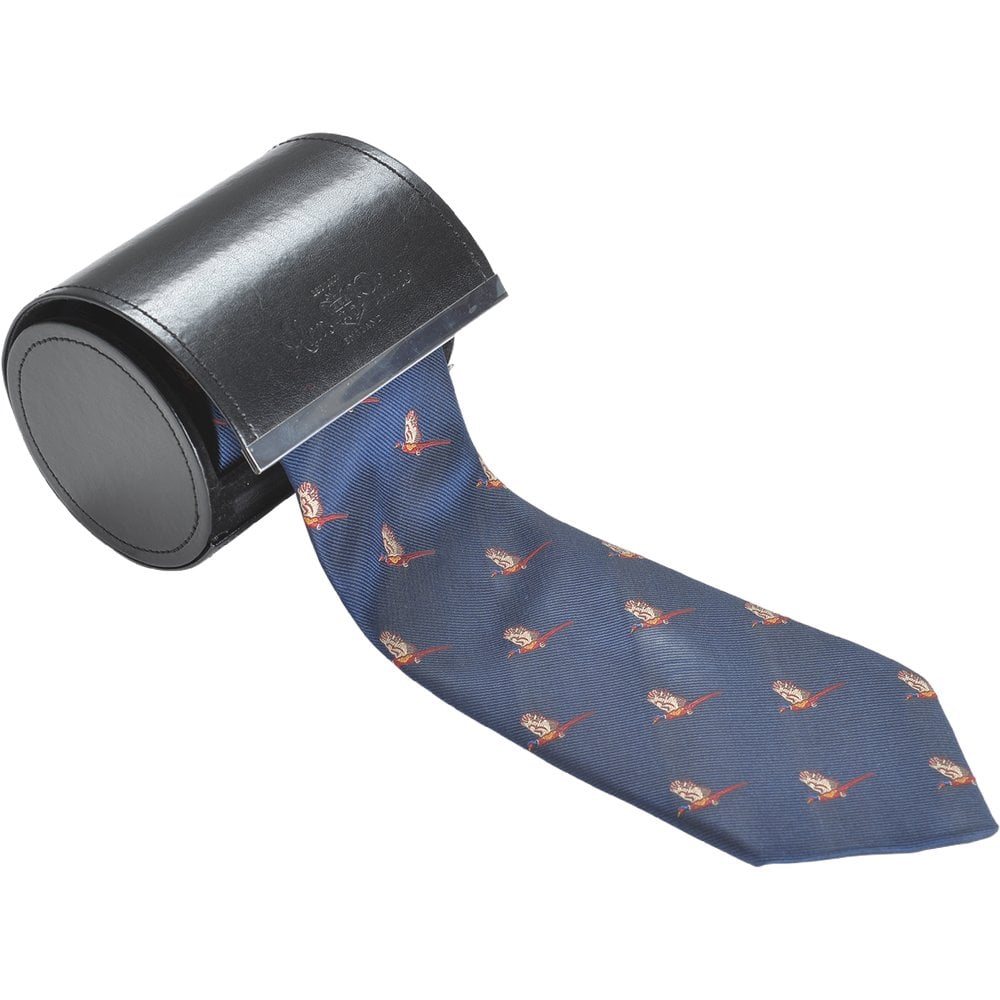 Ripon Silk Tie Flying Pheasant Navy