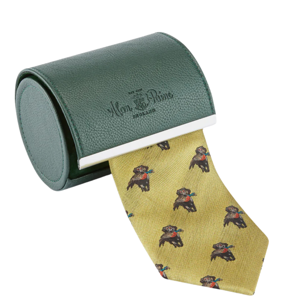 Ripon Silk Tie - Retriever Design Yellow