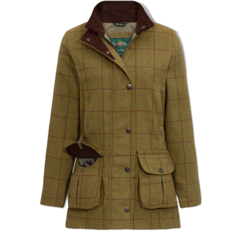 Rutland Ladies Waterproof Tweed Coat Lichen