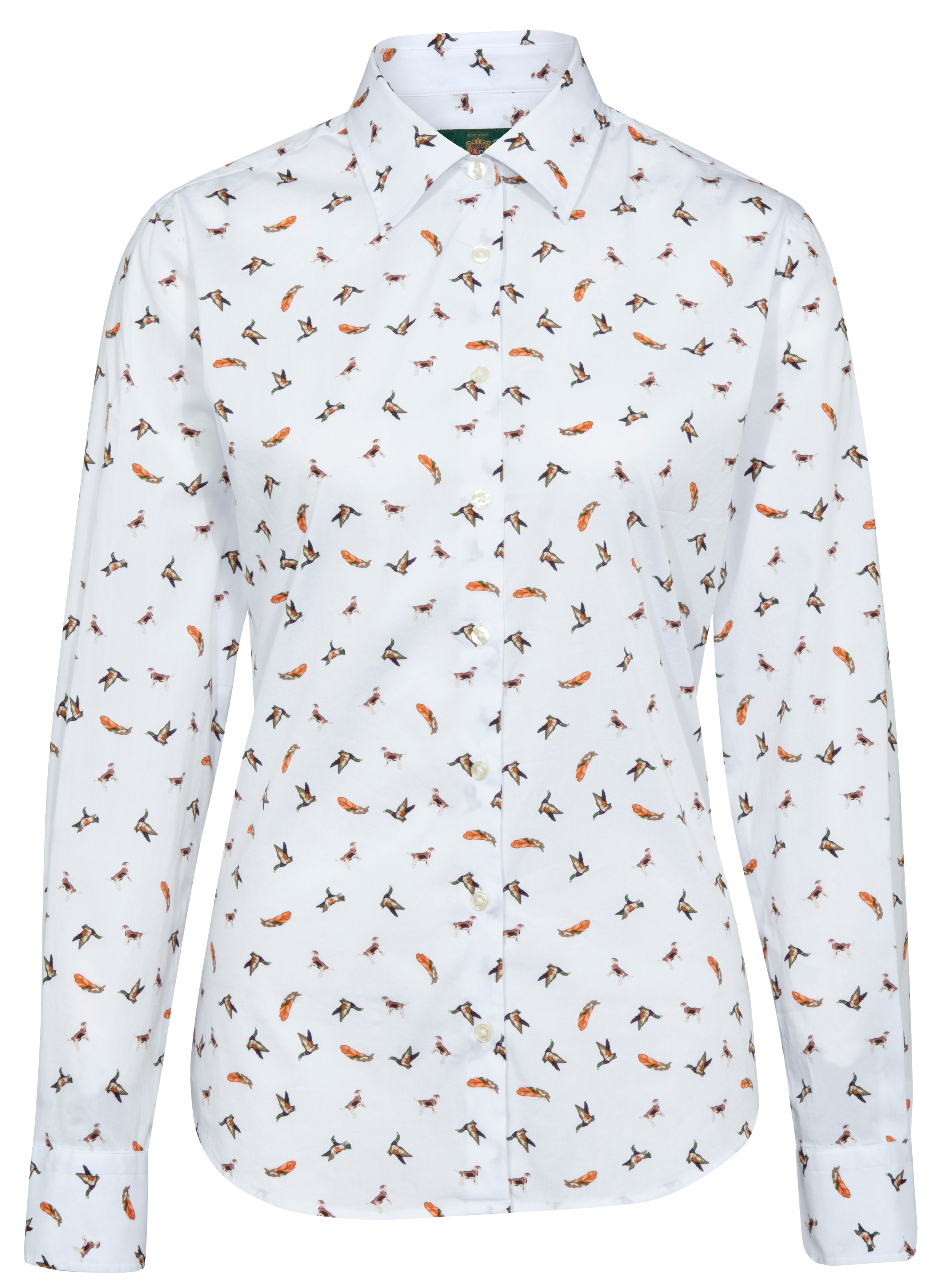 W's Lawen Printed Cotton Shirt White