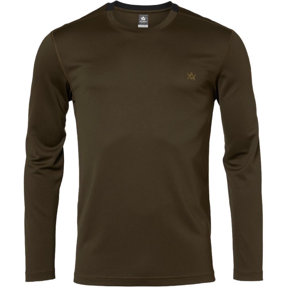 Cooldry Ms Ls T-Shirt Solid Brown