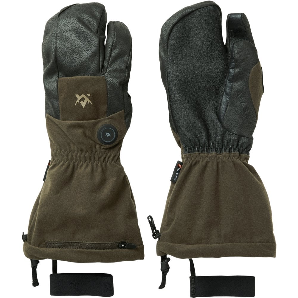 Heat System Mittens Solid Brown