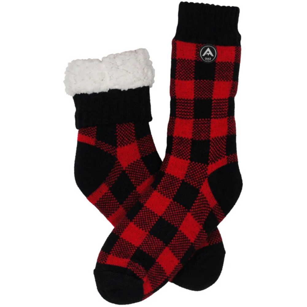 M's Heat Max Sock Checked Red