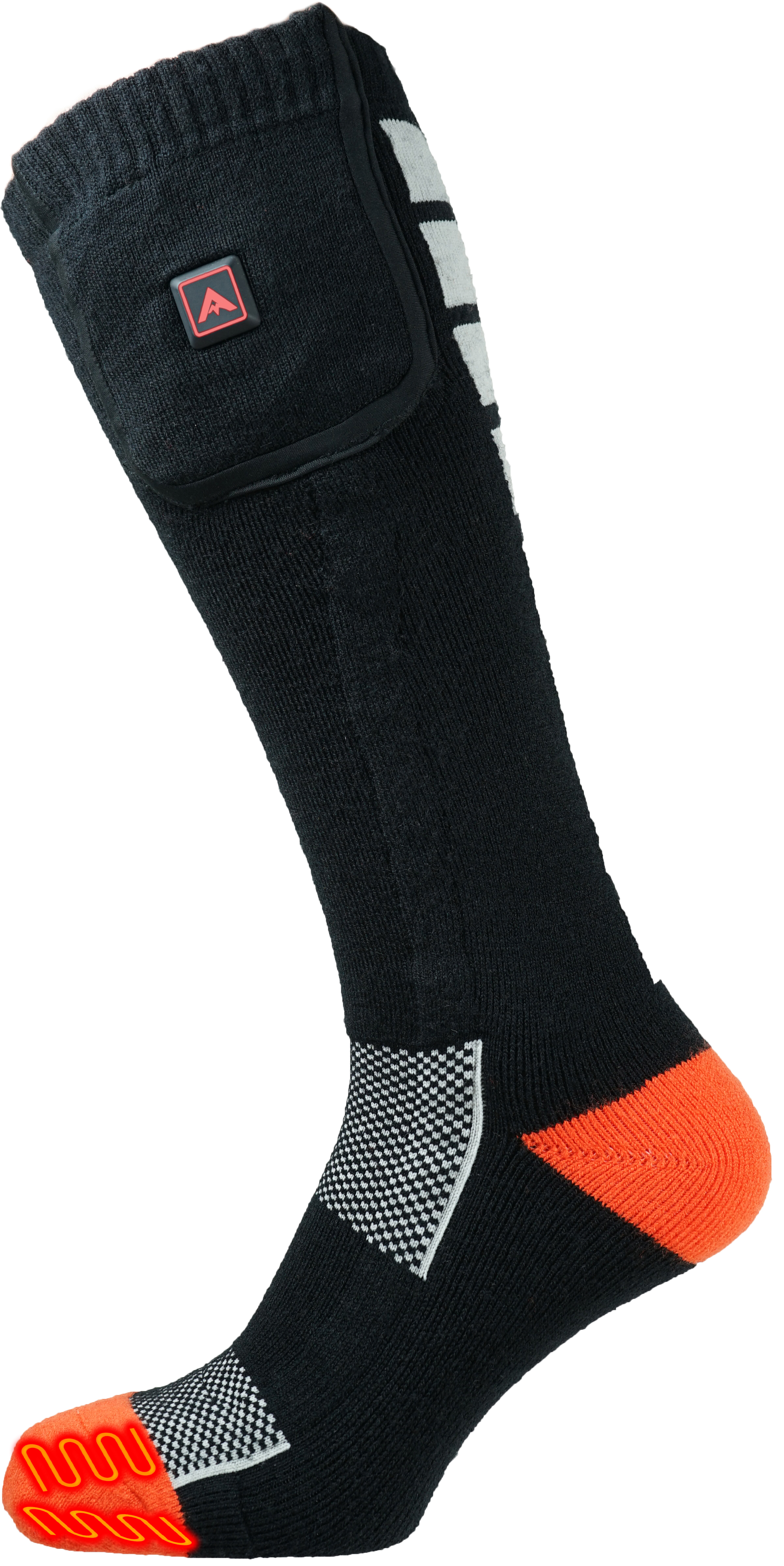 Varmestrømpe Svart/Orange/Hvit