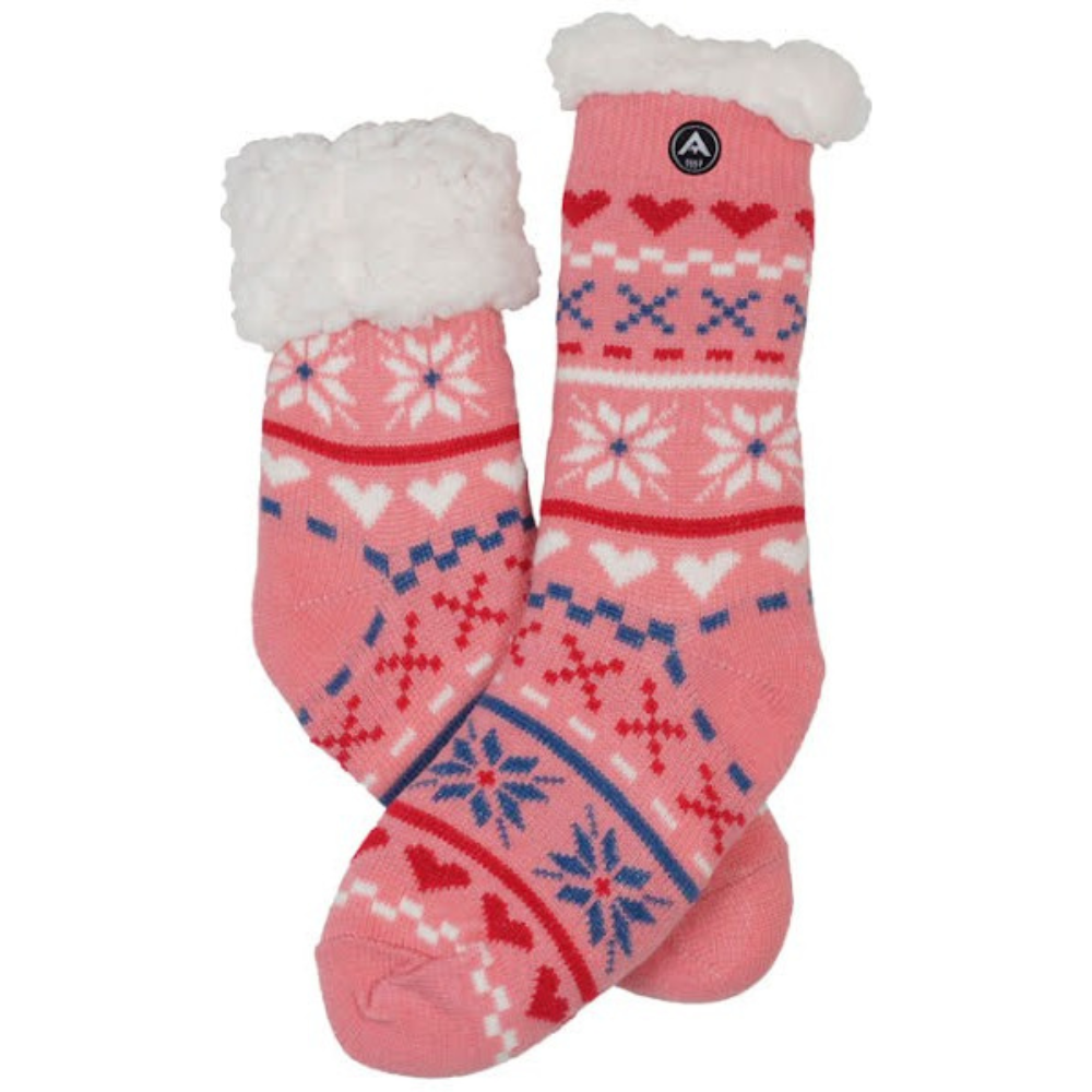 W's Heat Max Sock Heart Pink