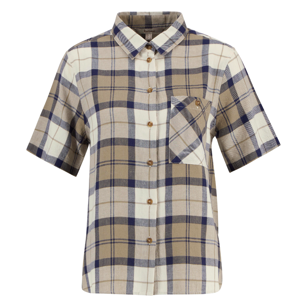 Fern Ss Shirt Dress Navy Tartan