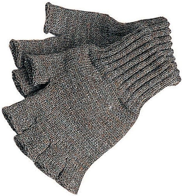 Fingerless Gloves Dark Olive Check