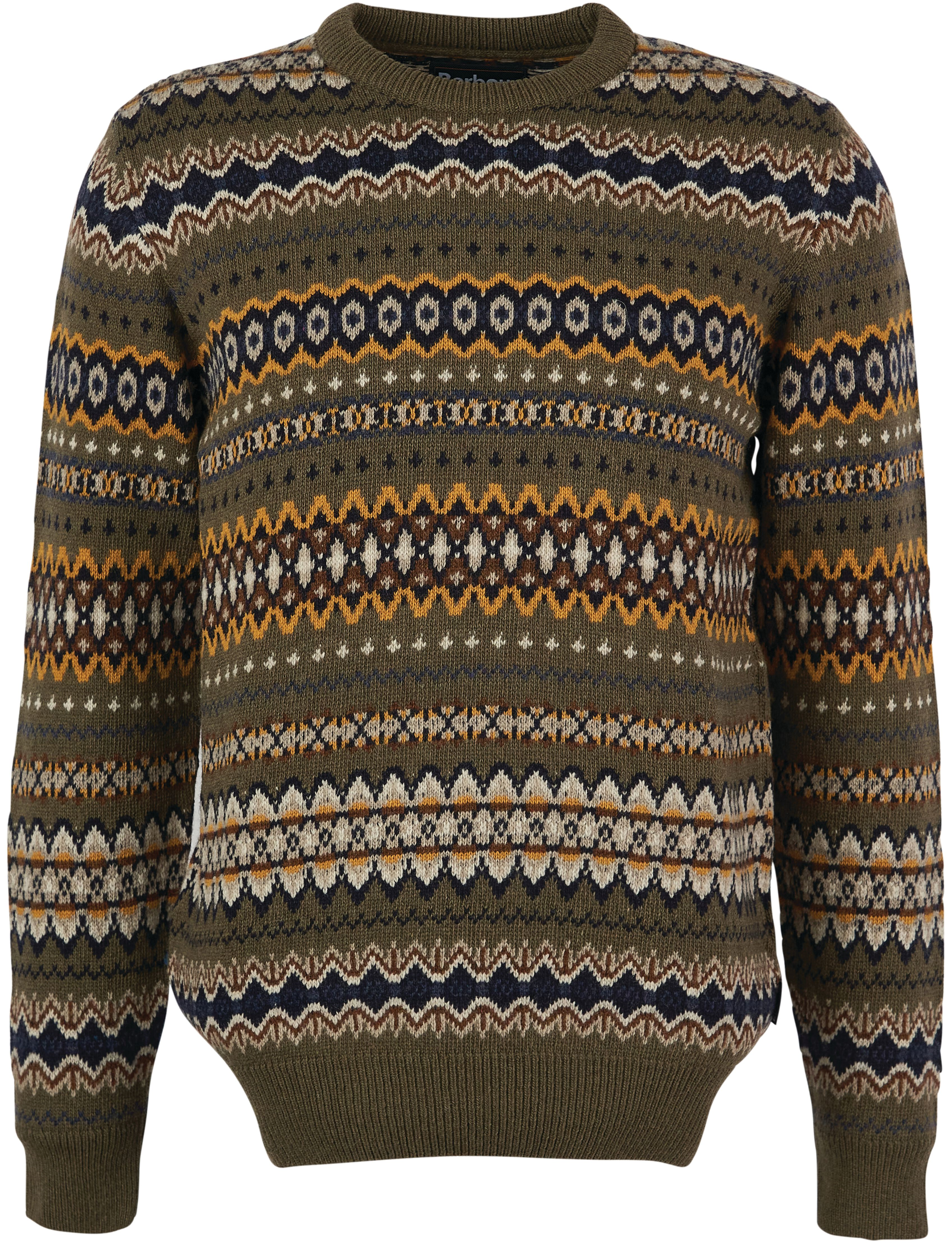 M's Case Fair Isle Crew Neck Willow Green