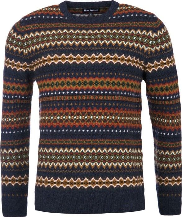 M's Case Fairisle Crew Navy Marl
