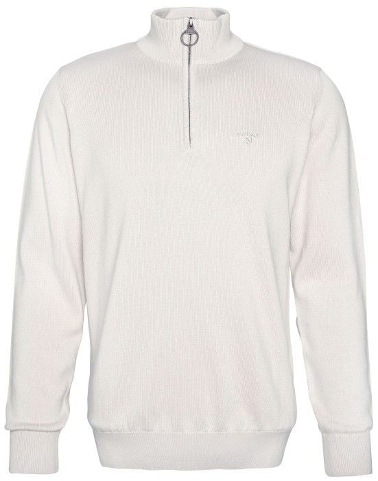 M's Cotton Half Zip Knitted Jumper Mist