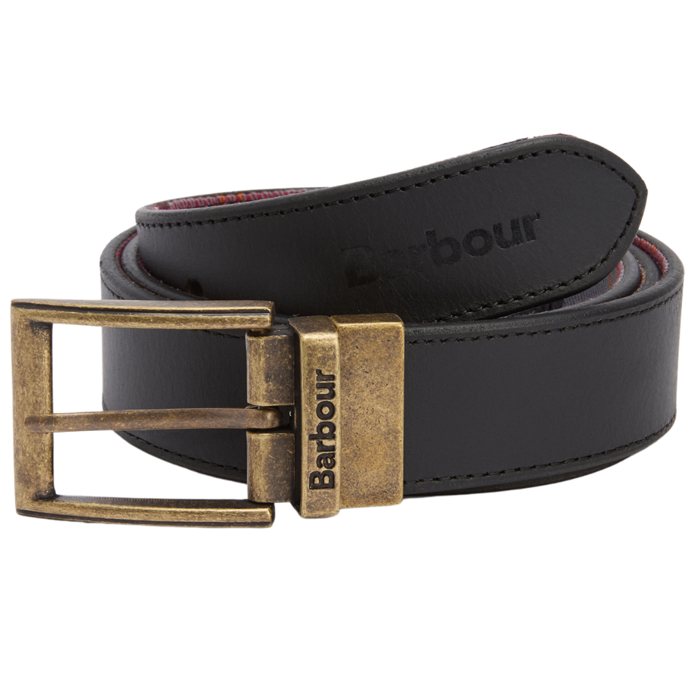 M's Reversible Tartan Leather Belt Black/Modern Tartan