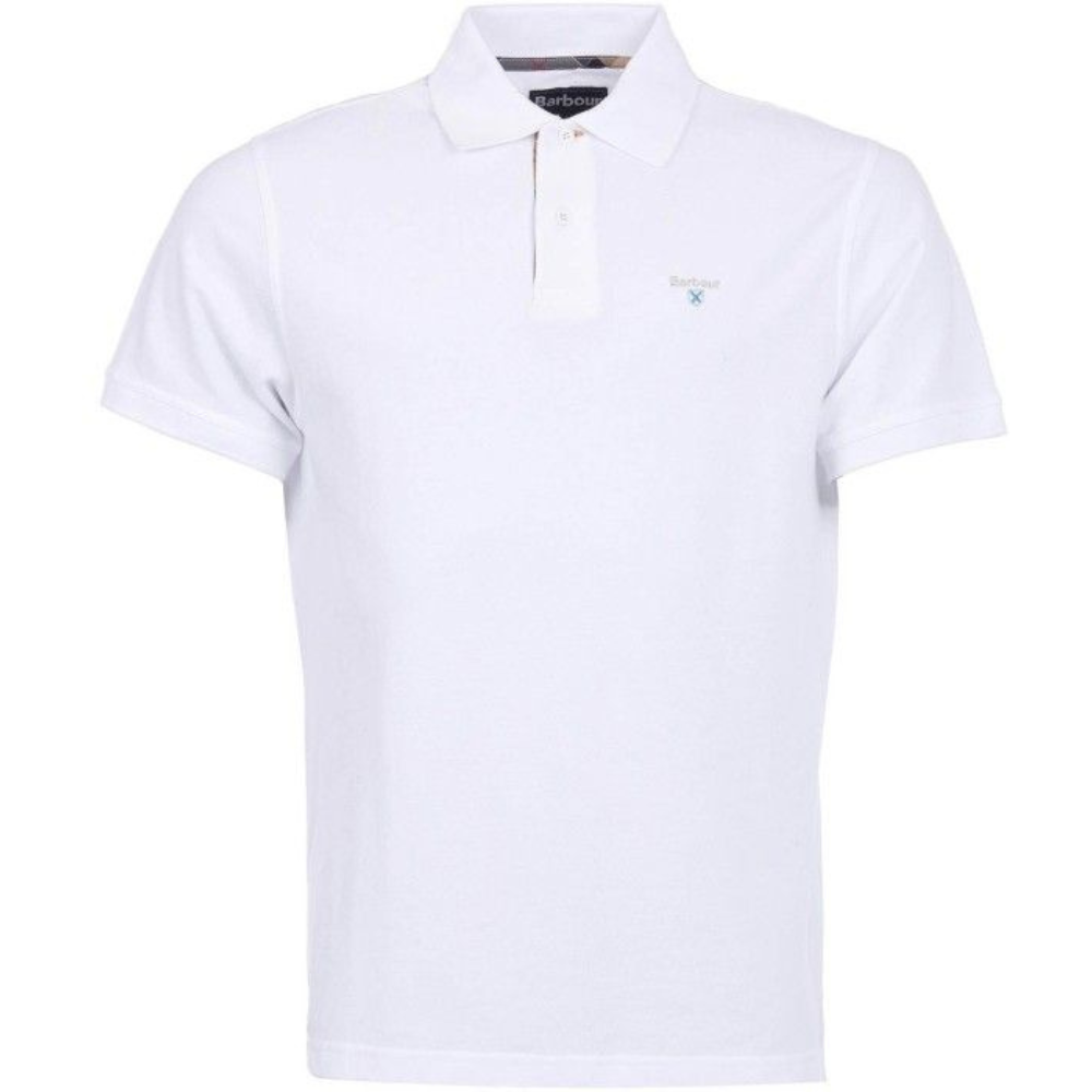 M's Tartan Pique Polo/Dress White