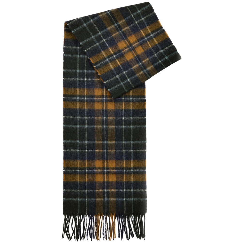 New Check Tartan Scarf Forest/Bronze Brown
