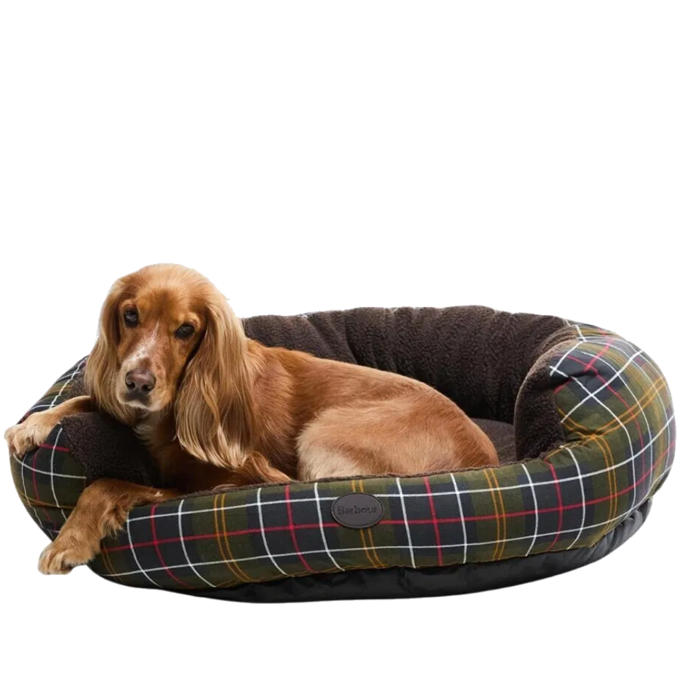 Round Dog Bed 35'' Classic Tartan