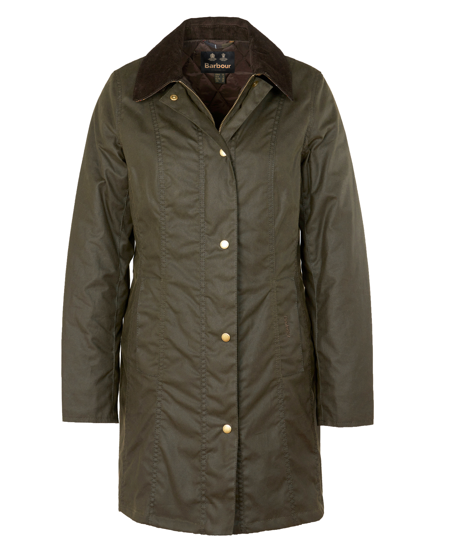 W's Belsay Padded Wax Jacket Dark Olive