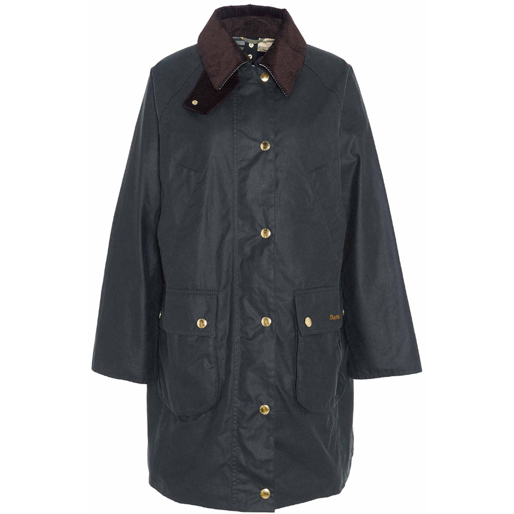 W's Long Beadnell Wax Jacket Sage/Ancient