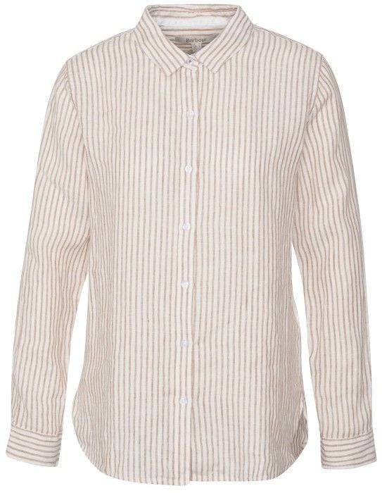 W's Marine Linen Shirt Bran Stripe