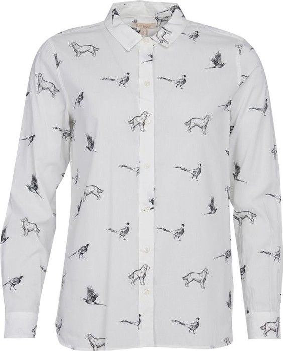 W's Safari Shirt Off White Dog Print