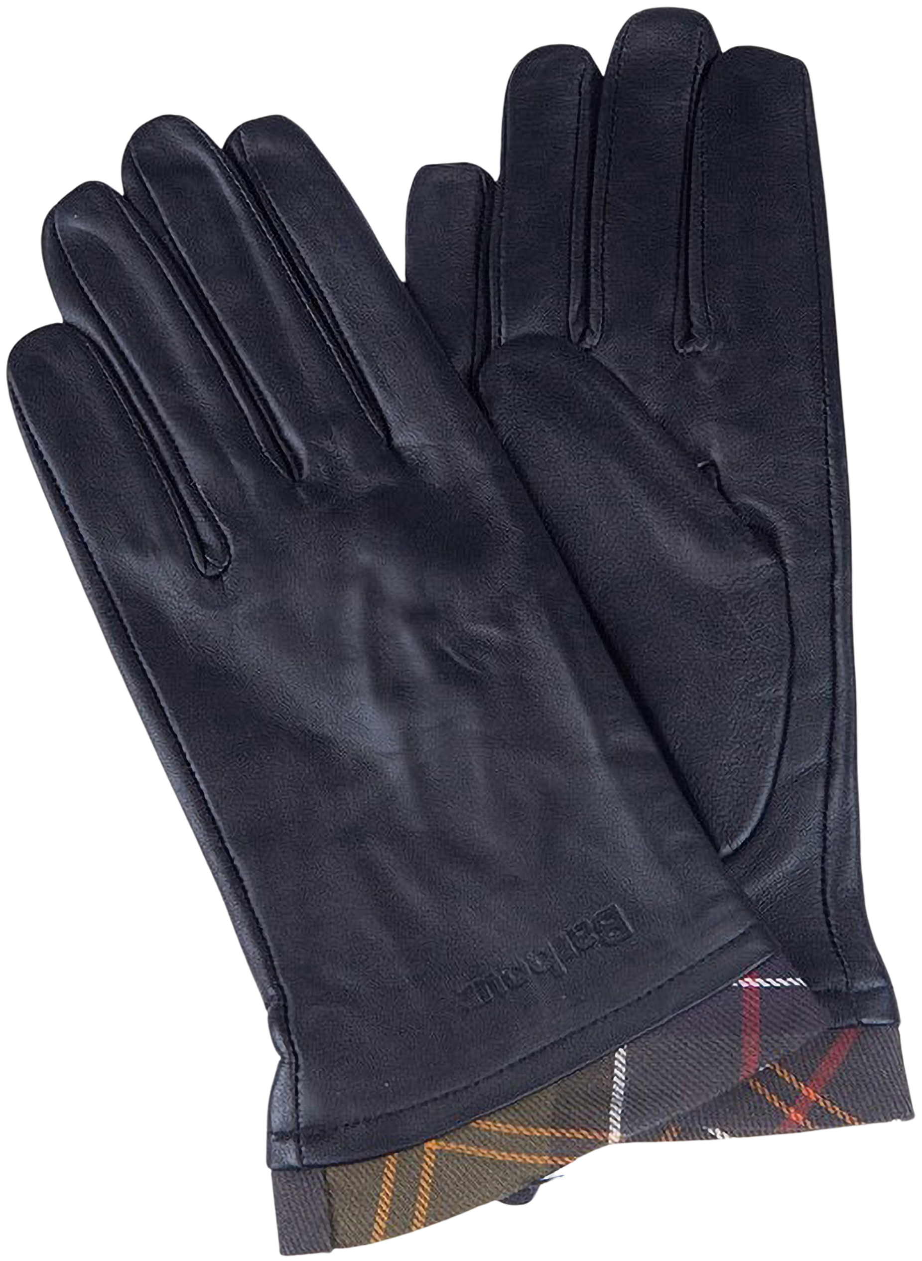 W's Tartan Leather Glove Black